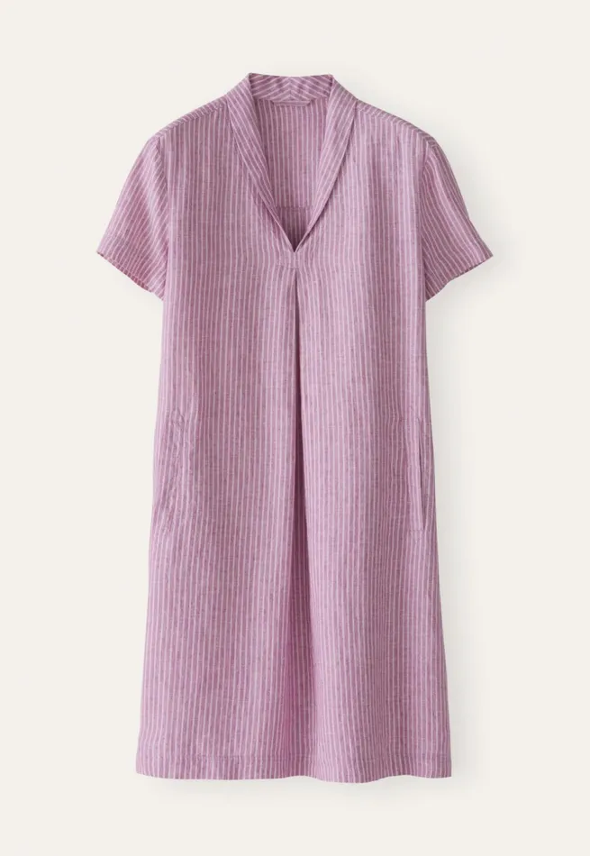 Women Striped Aline Dress Peony Pink Poetry Fashion Dresses and Skirts