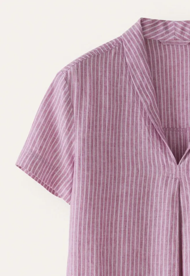 Women Striped Aline Dress Peony Pink Poetry Fashion Dresses and Skirts