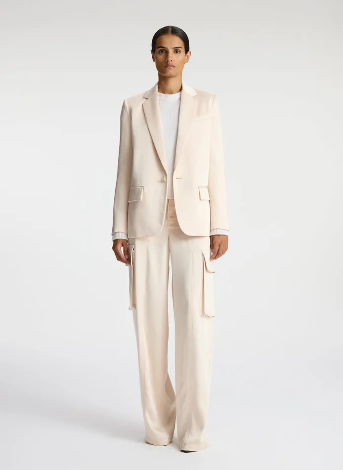 Women Suits ALC Axel Satin Jacket Light Buff