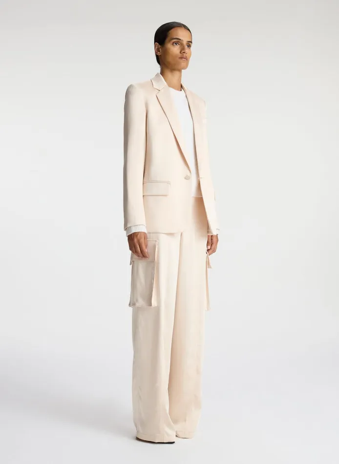 Women Suits ALC Axel Satin Jacket Light Buff