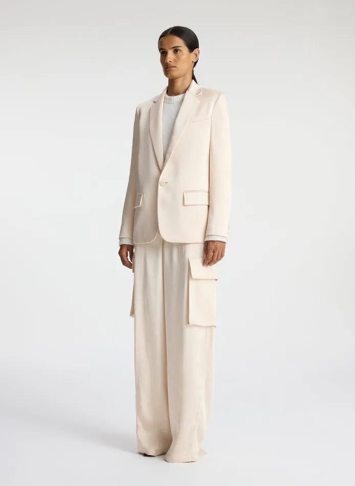 Women Suits ALC Axel Satin Jacket Light Buff