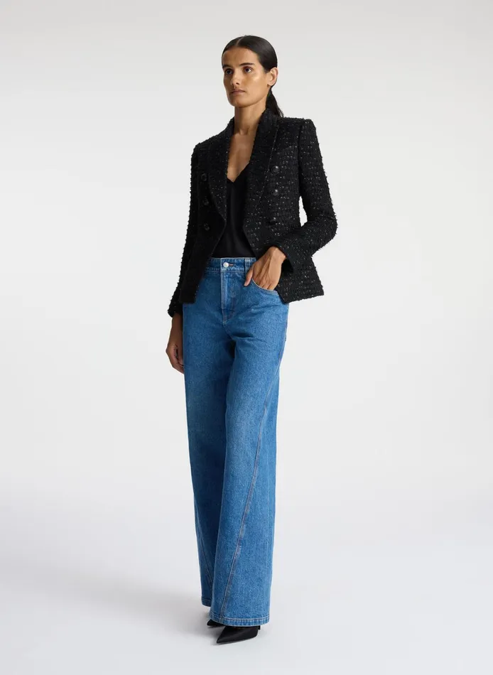 Women Suits ALC Chelsea Lurex Tweed Jacket Black