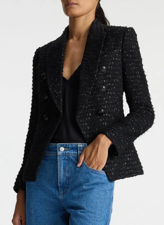Women Suits ALC Chelsea Lurex Tweed Jacket Black