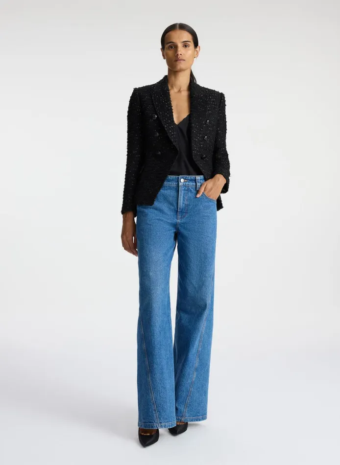 Women Suits ALC Chelsea Lurex Tweed Jacket Black