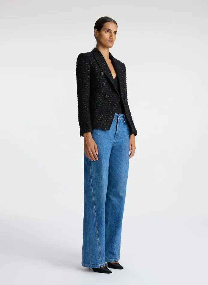 Women Suits ALC Chelsea Lurex Tweed Jacket Black
