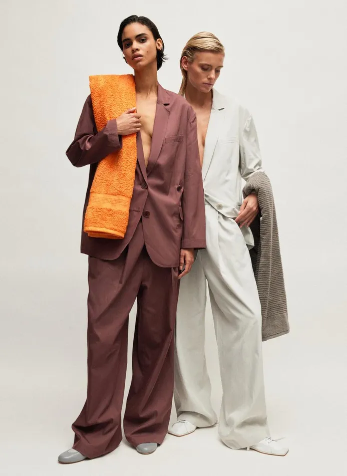 Women Suits Tibi Drapey Suiting Marit Pull On Pant Stone