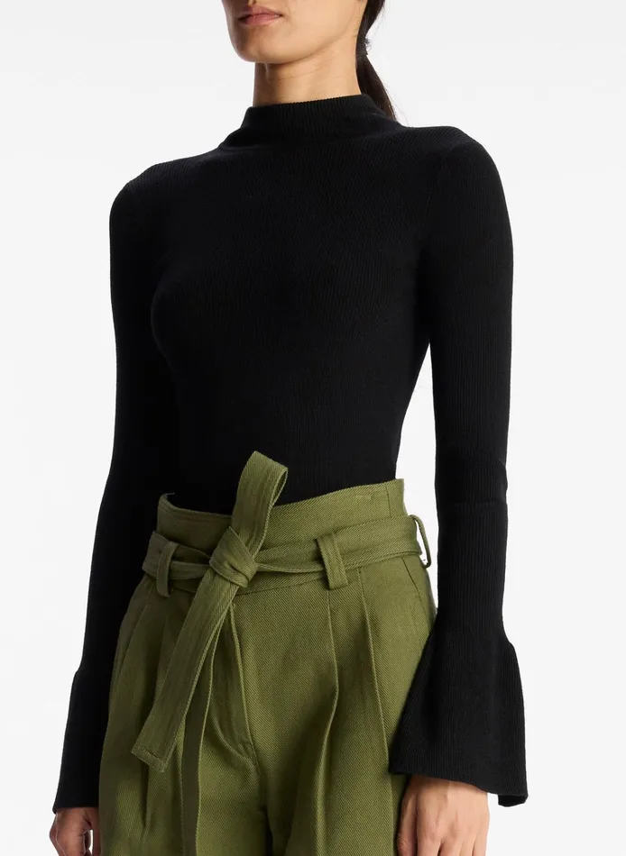 Women Sweaters ALC Devin Stretch Wool Sweater Black