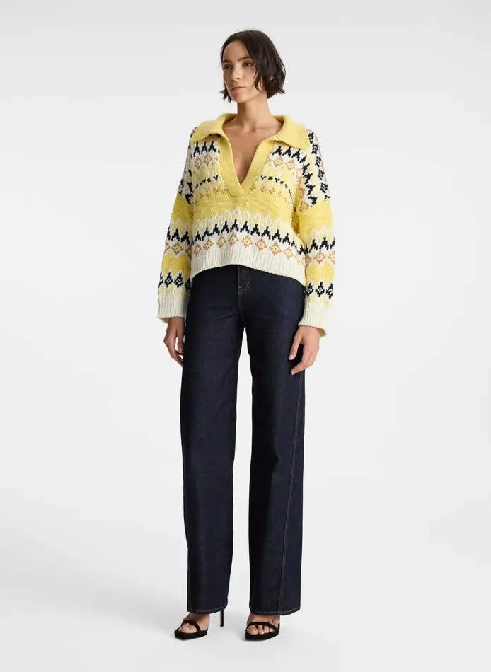 Women Sweaters ALC Landry Wool Fairisle Sweater Blonde Multi