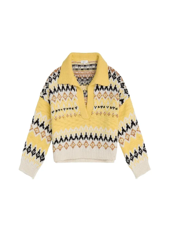 Women Sweaters ALC Landry Wool Fairisle Sweater Blonde Multi