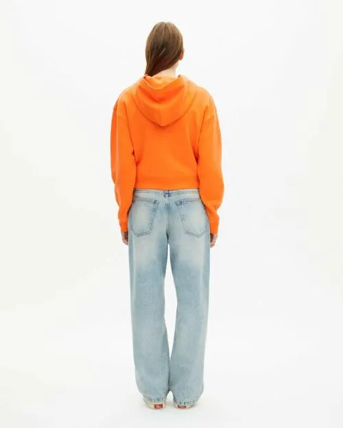 Women Sweatshirts The Kooples Orange Hooded Sweatshirt Orange