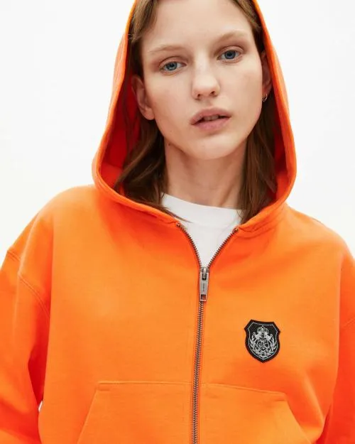Women Sweatshirts The Kooples Orange Hooded Sweatshirt Orange