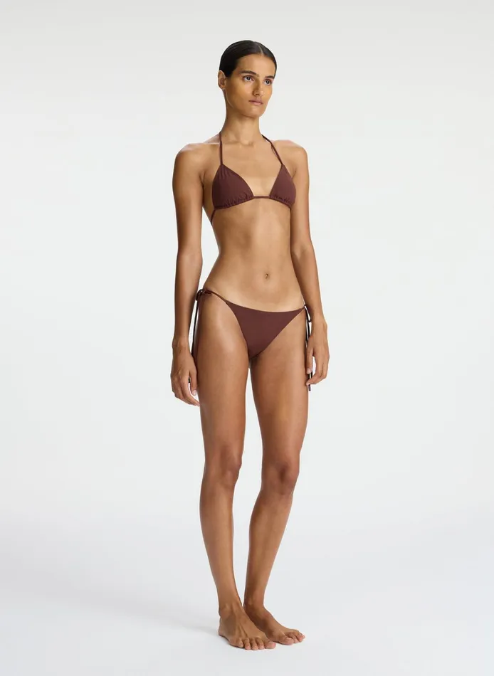 Women Swim ALC Devin Triangle Bikini Top Carob
