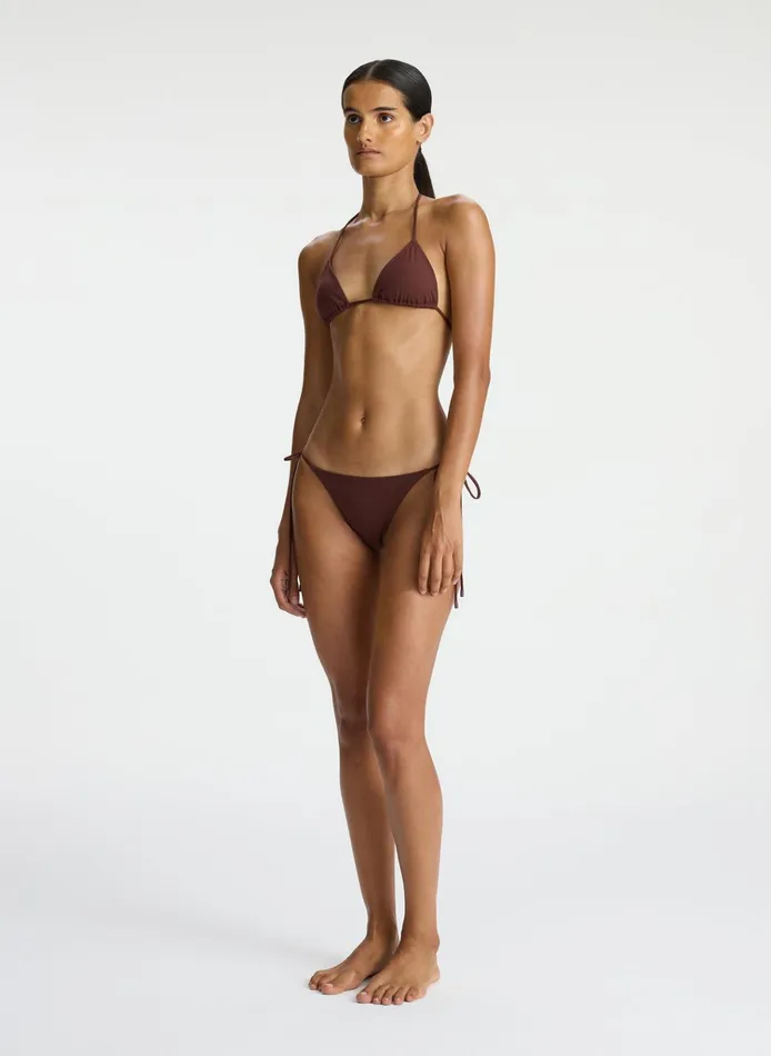 Women Swim ALC Devin Triangle Bikini Top Carob