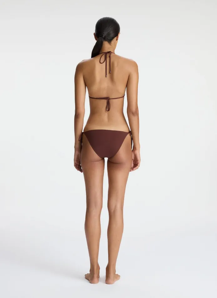 Women Swim ALC Devin Triangle Bikini Top Carob