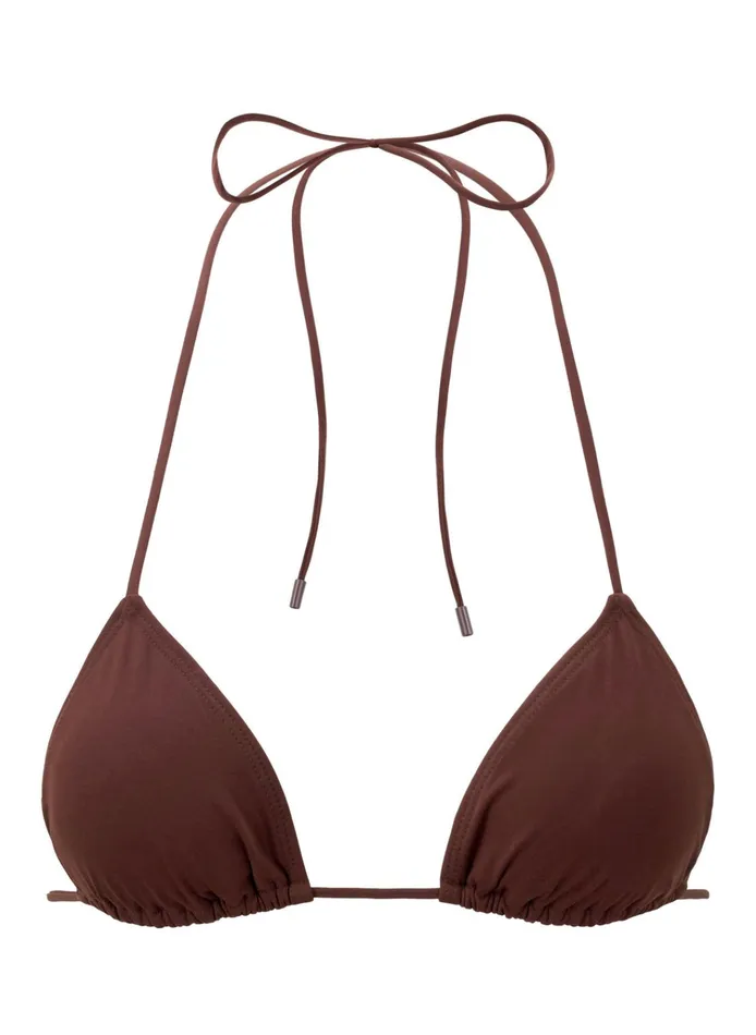 Women Swim ALC Devin Triangle Bikini Top Carob