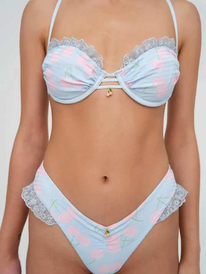 Women Swim For Love and Lemons Graceanne Underwire Bikini Top Blue Women Swim For Love and Lemons Graceanne Underwire Bikini Top Blue