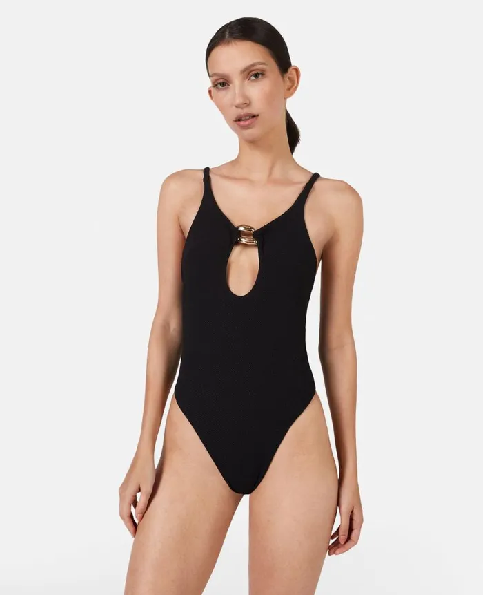 Women Swimwear Stella McCartney Falabella Pop CutOut Swimsuit Black