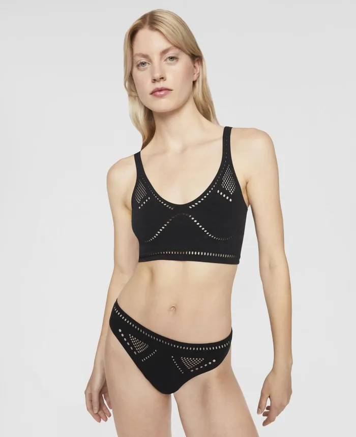 Women Swimwear Stella McCartney Stellawear Crop Top Bra Black