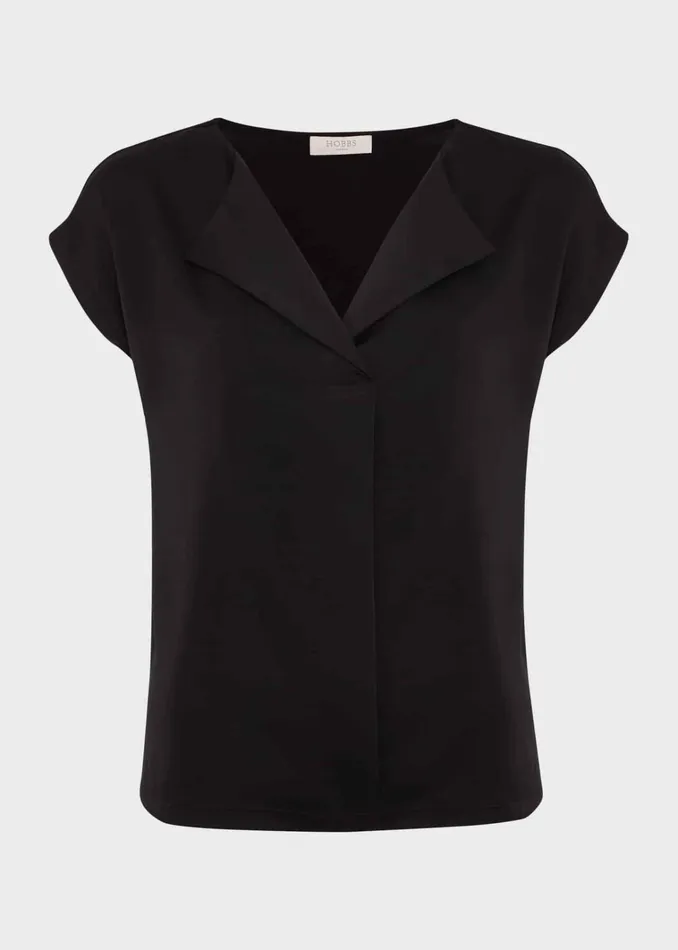 Women Sylvie Satin Front Top Hobbs Black Hobbs Tops