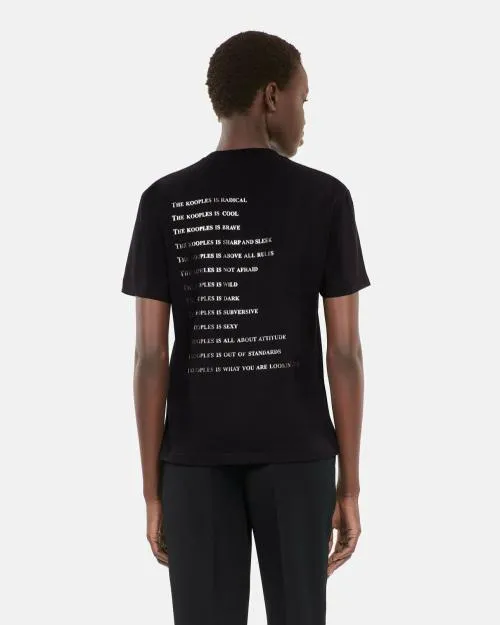 Women Tshirts The Kooples Black What Is Rhinestone TShirt Black