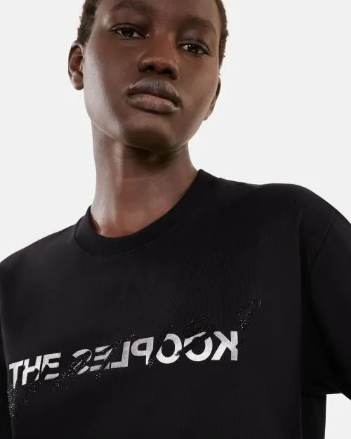 Women Tshirts The Kooples Black What Is Rhinestone TShirt Black
