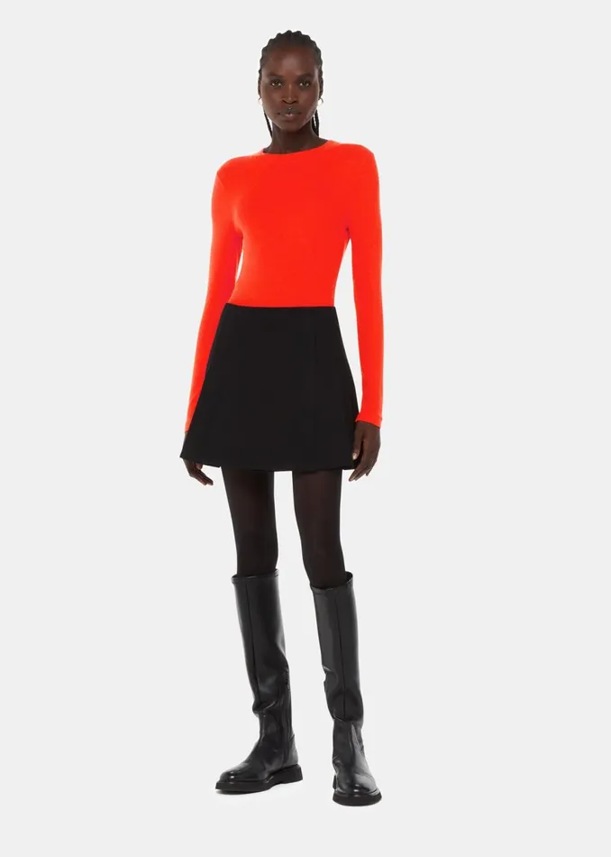 Women TShirts Whistles Red Essential Ribbed Crew