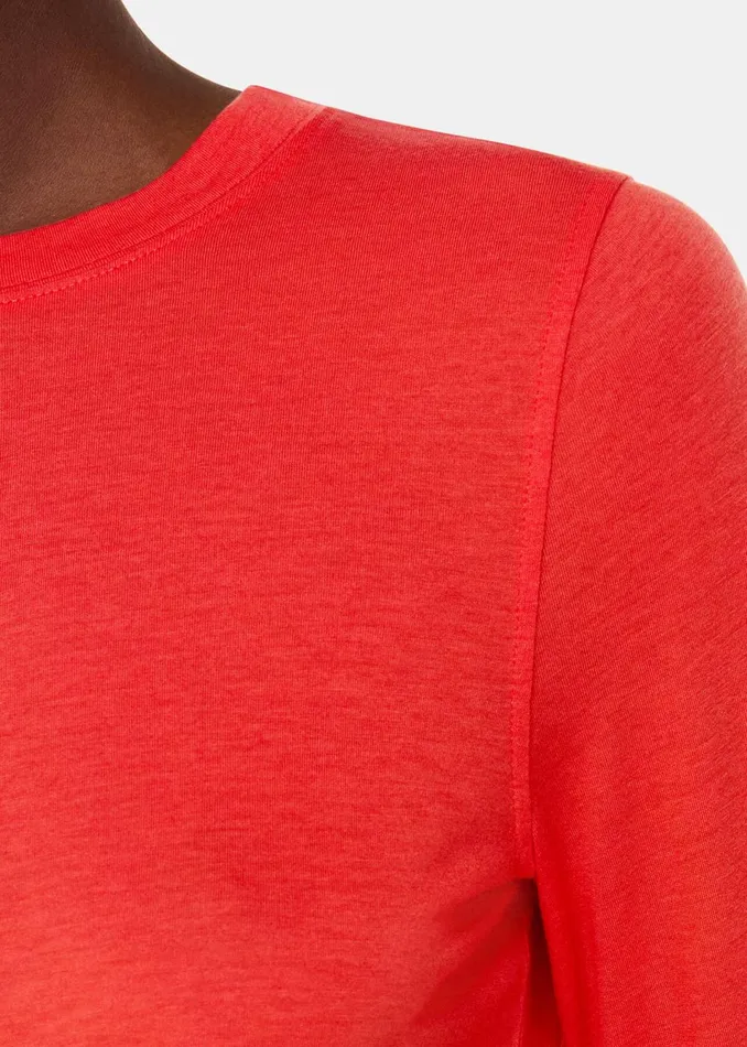Women TShirts Whistles Red Wool Blend Crew Neck Top