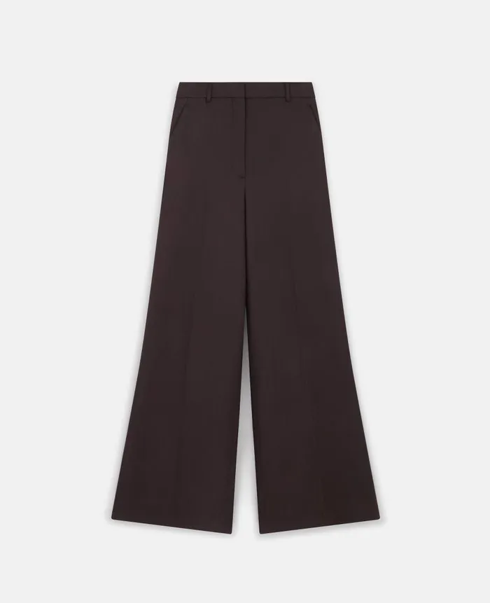 Women Tailoring Stella McCartney HighRise WideLeg Wool Pants Dark Chocolate Brown Women Tailoring Stella McCartney HighRise WideLeg Wool Pants Dark Chocolate Brown