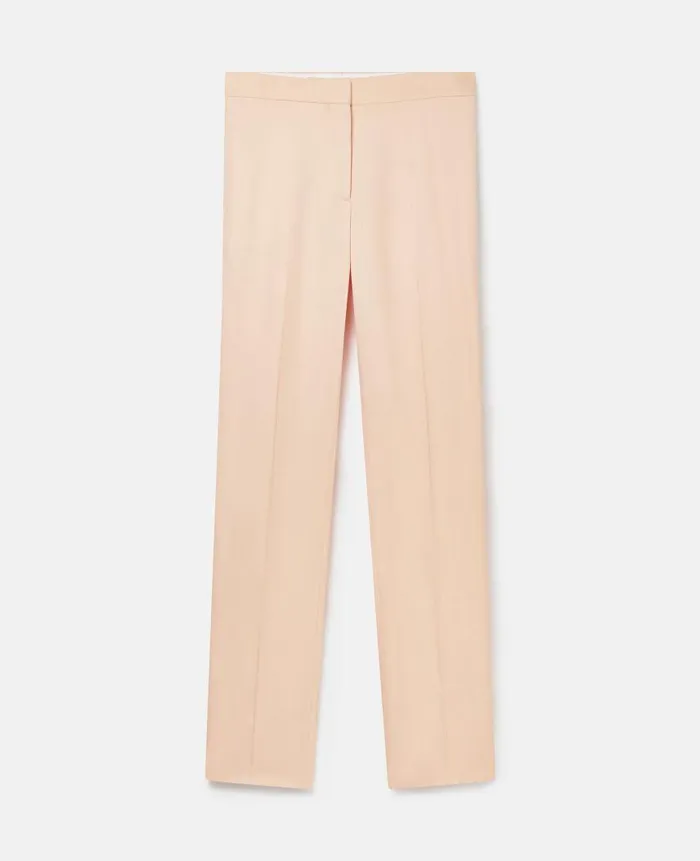 Women Tailoring Stella McCartney MidRise StraightLeg Trousers Peach Powder
