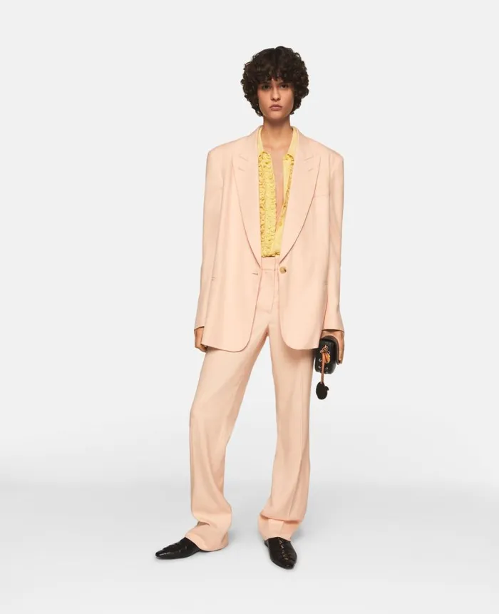 Women Tailoring Stella McCartney MidRise StraightLeg Trousers Peach Powder