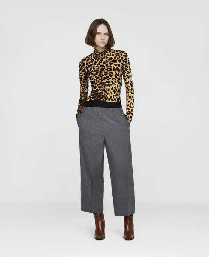 Women Tailoring Stella McCartney Tailored Wool Flannel Trousers Heather Grey