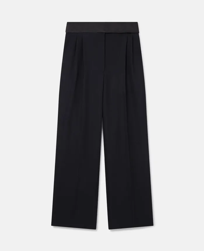 Women Tailoring Stella McCartney Wide Leg Tuxedo Trousers Black