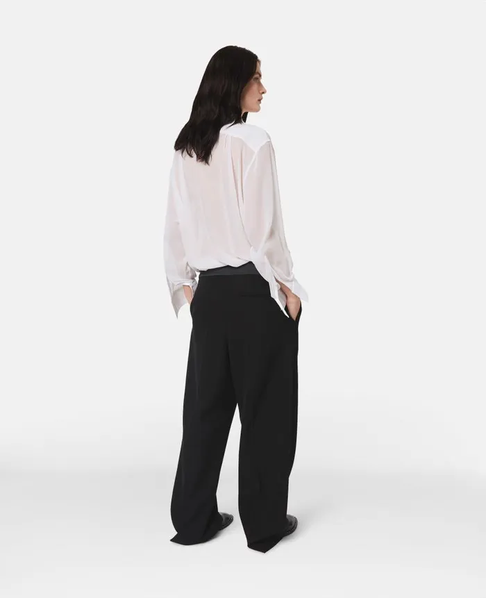 Women Tailoring Stella McCartney Wide Leg Tuxedo Trousers Black Women Tailoring Stella McCartney Wide Leg Tuxedo Trousers Black