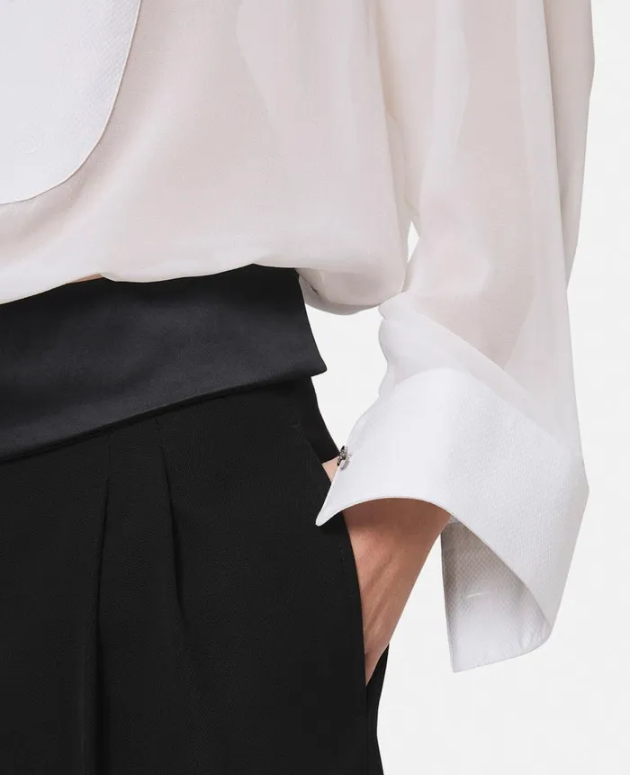 Women Tailoring Stella McCartney Wide Leg Tuxedo Trousers Black Women Tailoring Stella McCartney Wide Leg Tuxedo Trousers Black