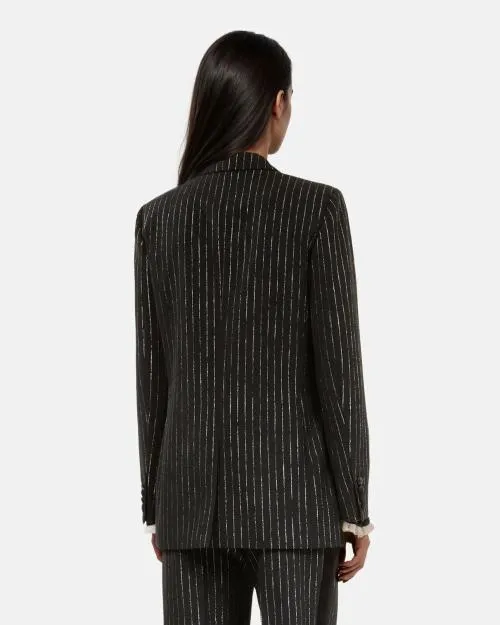 Women Tailoring The Kooples Black Striped Suit Jacket Black