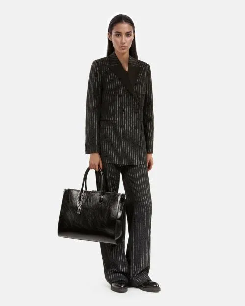 Women Tailoring The Kooples Black Striped Suit Jacket Black