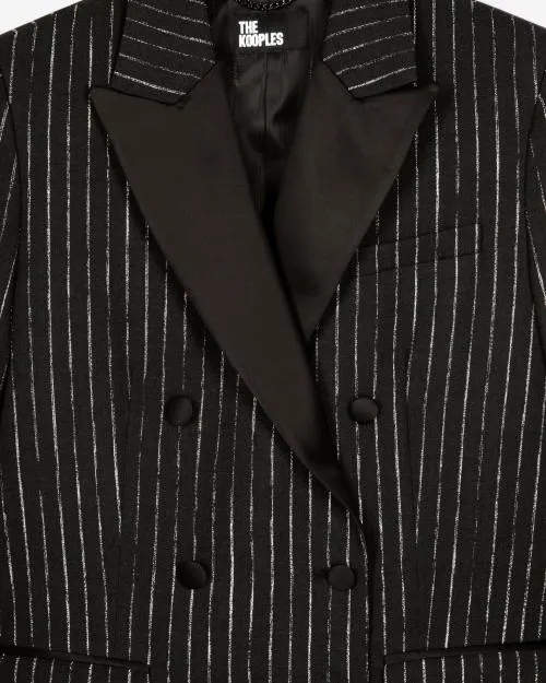 Women Tailoring The Kooples Black Striped Suit Jacket Black