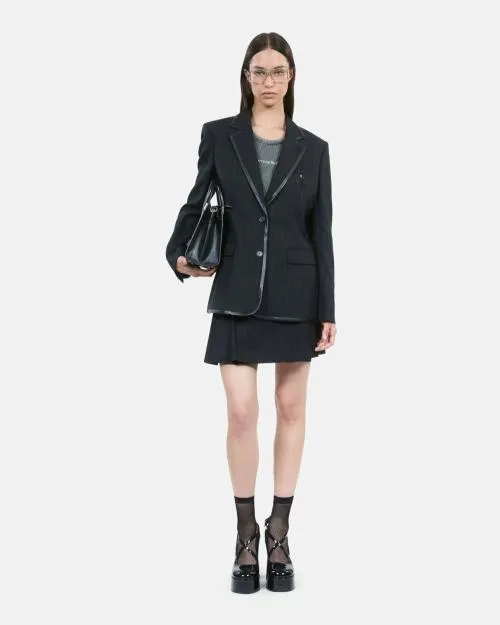 Women Tailoring The Kooples Black Striped WoolBlend Jacket Black