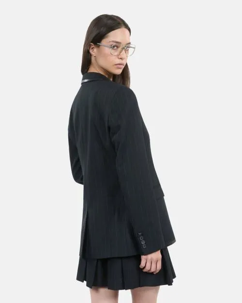 Women Tailoring The Kooples Black Striped WoolBlend Jacket Black