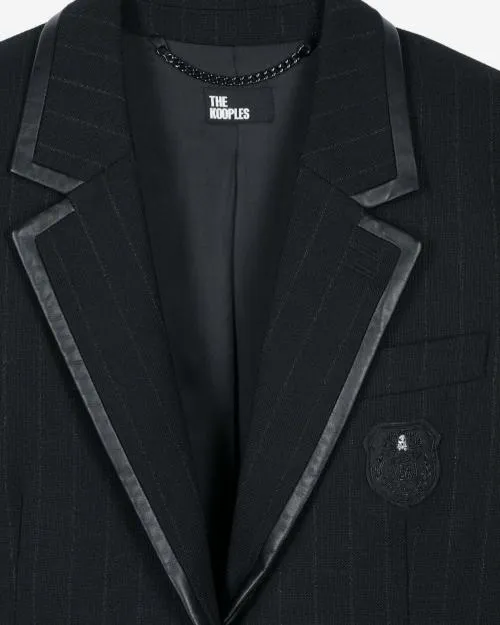 Women Tailoring The Kooples Black Striped WoolBlend Jacket Black