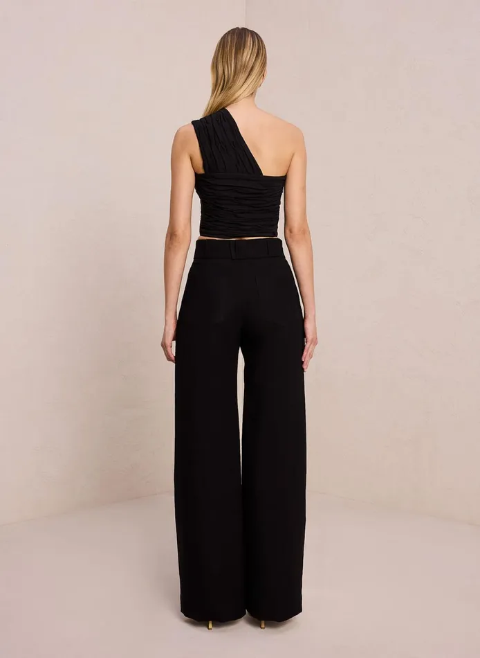 Women Tees and Tanks ALC Apollo Linen Top Black