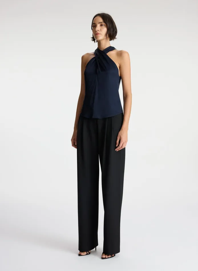 Women Tees and Tanks ALC Miranda Satin Top Dark Sapphire