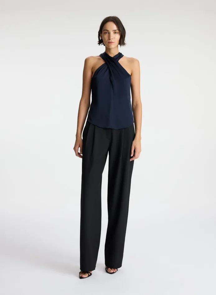 Women Tees and Tanks ALC Miranda Satin Top Dark Sapphire