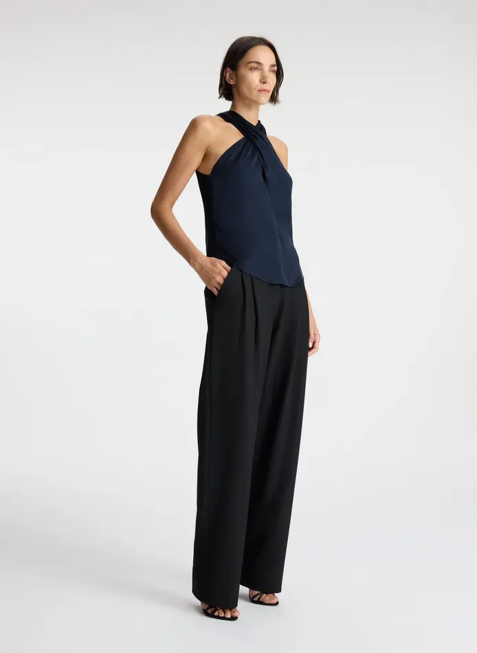 Women Tees and Tanks ALC Miranda Satin Top Dark Sapphire