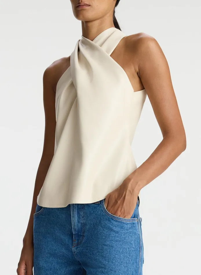 Women Tees and Tanks ALC Quinn Vegan Leather Halter Top Mirage