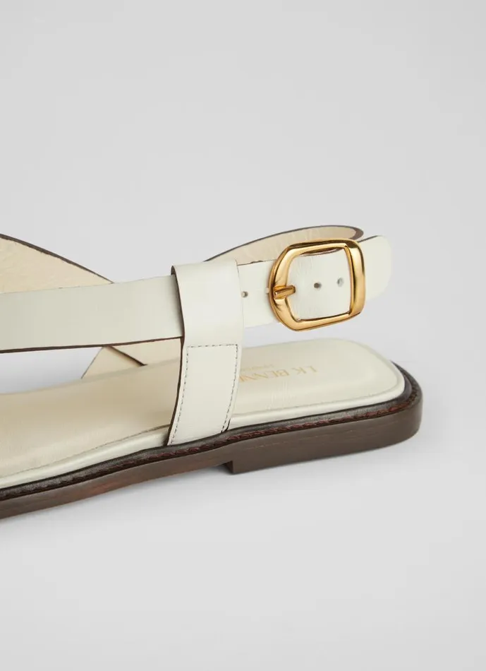 Women Telma White Leather Flat Sandals White LKBennett Flats