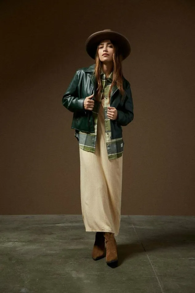 Women The Moto Vegan Leather Jacket Pine Needle Brixton Jackets