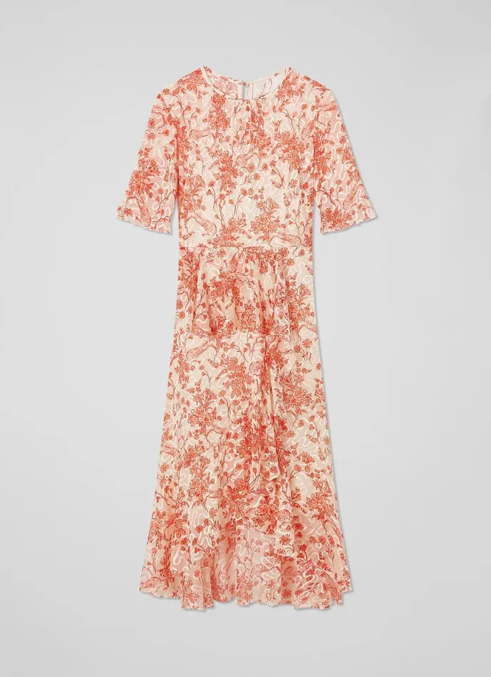 Women Thea SilkViscose Devor Toile Print Dress Red LKBennett Dresses Women Thea SilkViscose Devor Toile Print Dress Red LKBennett Dresses