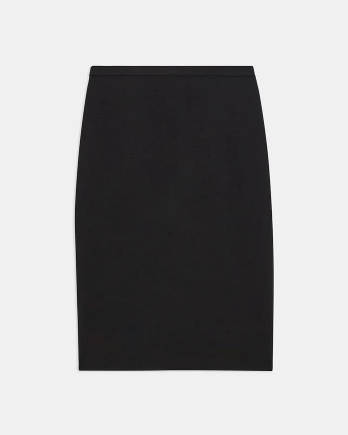 Women Theory Skirts Slim Pencil Skirt In Stretch Wool Black