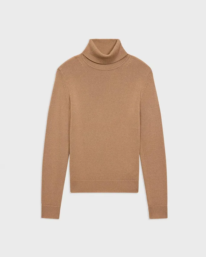 Women Theory Sweaters Cardigans Turtleneck Sweater In Cashmere Royal Camel